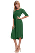 Sexy Green Ruffle Sleeve Midi Jersey Dress